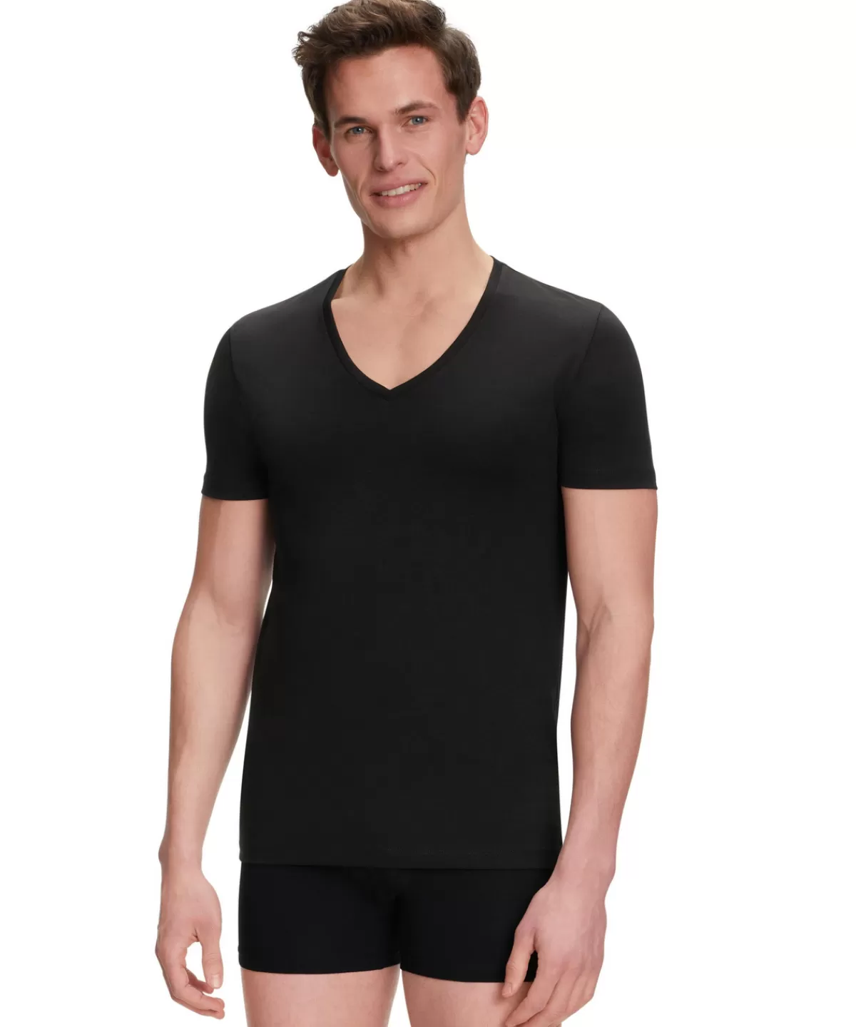 2-Pack Herren T-Shirt V-Ausschnitt Daily Comfort^FALKE Hot