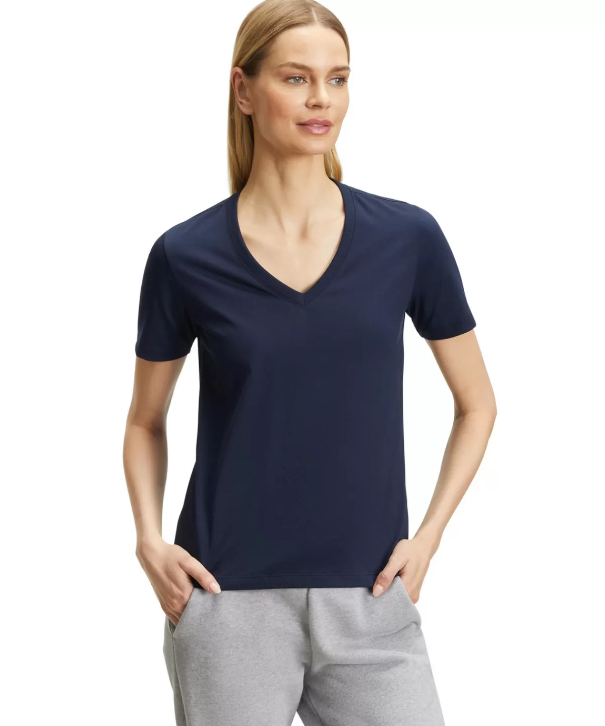 Damen T-Shirt V-Ausschnitt^FALKE New