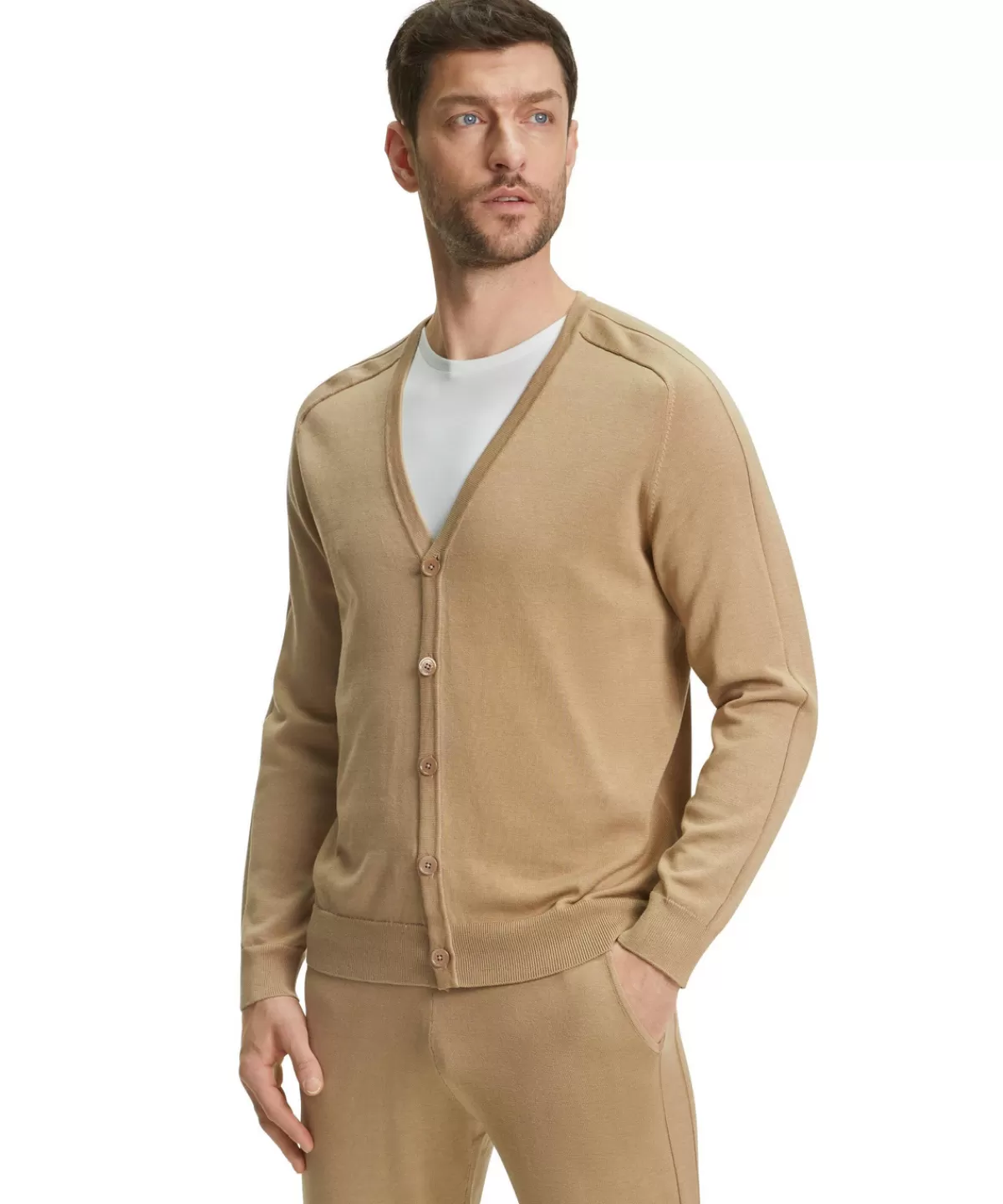 Herren Cardigan Collegekragen^FALKE New