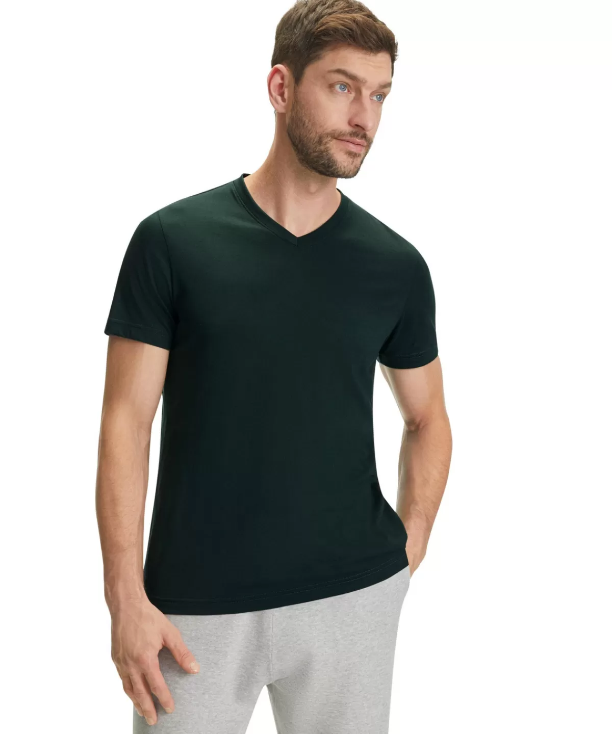 Herren T-Shirt V-Ausschnitt^FALKE New